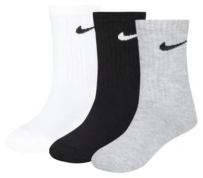 Productafbeelding van NIKE Uni Kinder Basic Pack Crew sokken, 3 paar, wit/donkergrijs, maat 4-5 jaar