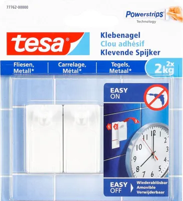 Produktbild von TESA 77762-00000, Weiß, Rechteck, Permanent, 2 kg