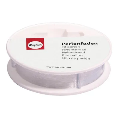 Image de Rayher 8900400 Fil de perlon 0,35 mm lisse transparent 0,35 mm x 50,0m