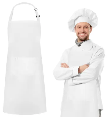 Kochschürze, weiß, wasserdicht, Universalgröße, Polyester