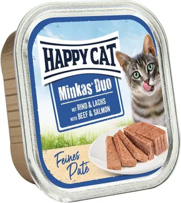 Produktbild von Happy Cat 70759, Adult, jede Rasse, Rind, Lachs, 100 g, Getreidefrei
