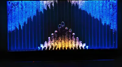 Produktbild von Moderne Trennwand Wände LED Wasserwand Beleuchtete Wand Säulen 240x150cm Sofort