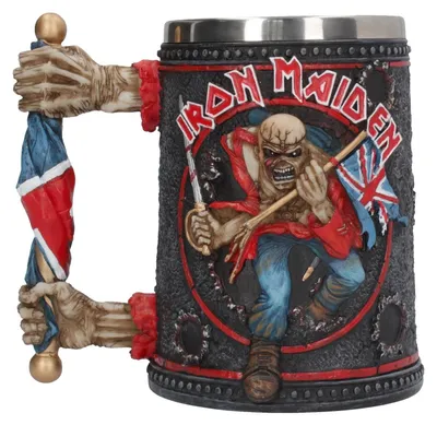 Iron Maiden Tankard 600 ml, 14 cm, schwarz, Edelstahl