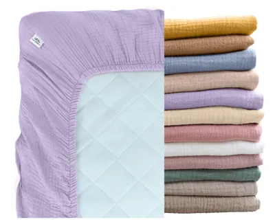 Produktbild von Musselin Bettlaken Baby 60x120 & 70x140 mit Rundum-Gummizug
