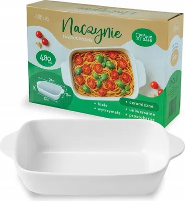 Obrázok produktu pre Biela keramická zapekacia forma 21×13×4 cm – 580 ml, do rúry do 200 °C