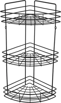 Image de Étagère de salle de bain - Étagère métallique murale - 3 tablettes - Style loft industriel - Pour douche et salle de bain - Noir