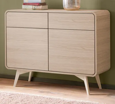 Produktbild von Sideboard "Elverum" in Eiche natur Kommode skandinavisch 108 x 84 cm, mit Push-to-Open