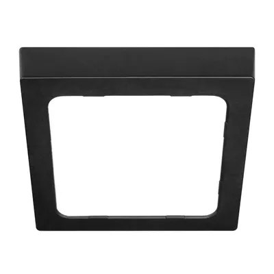 A black square ceiling lamp frame is shown against a white background.