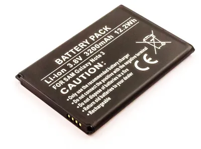 Produktbild von Akku für Samsung SM-N9005 Li-Ion 3,8 Volt 3200 mAh schwarz.