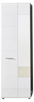 Obrázok produktu pre trendteam šatníková skriňa Šatníková skriňa Line Sardegna dymovo strieborná melamín/biela vysoký lesk hlboký ťah 60 x 191 x 35 cm