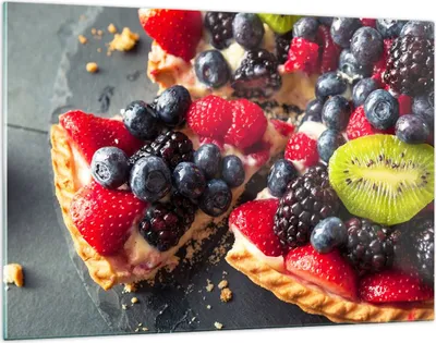 Produktbild von Bilder auf glas - Kuchen Dessert Obst Erdbeere - 120x80cm - Glasbilder - Wandbilder - Kunstdruck - zum Aufhängen bereit - Wanddekoration aus Glas - Glas Bilder - Wandbild auf Glas - GAA120x80-2871