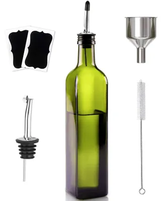 Productafbeelding van Set van azijn- en olieflessen - Met schenktuit - Voor het n van kookoliën en azijn - 500 ml