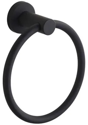 Image de Support mural pour porte-serviettes en acier inoxydable 304, noir, pour salle de bain -- TRIMEC