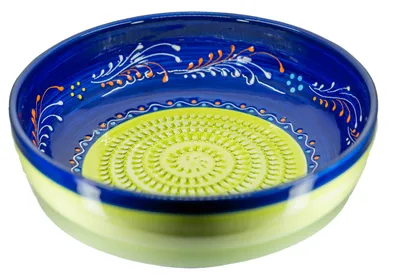 Produktbild von Kaladia Keramikschüssel Groß Grün/Grün & Blau - ideal um allerlei Zutaten direkt in der Schüssel zu reiben für perfekte Geschmacksmischungen