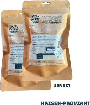 Produktbild von Krisen-Proviant - 2er-Set Fusilli in Tomaten-Sauce, Notration 5 Jahre haltbar