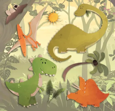 Obrázek produktu pro Nálepka 30X30Cm Dinosaury