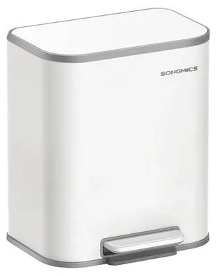 Obrázek produktu pro Bílý odpadkový koš se senzorem – ocel/polypropylen – 20 litrů – 36,6 x 30 x 42,5 cm
