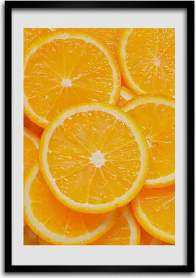 Produktbild von Bild - Bilderrahmen - Foto - 70 cm x 100 cm - MDF - Rahmen - Wandkunst - Orangenscheiben