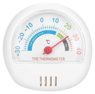 Kühlschrank-Thermometer, mechanisch, -30 bis 40 °C, Ø 6,5 cm, weiß