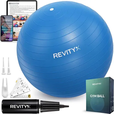 Immagine prodotto di Palla fitness da 65 cm, antiscoppio, con capacità di carico di 250 kg, ideale per Pilates e yoga