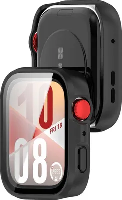 Produktbild von Schutzhülle mit Glas für Huawei Watch Fit 4, Bizon Case Watch Adamo, mattes Schwarz