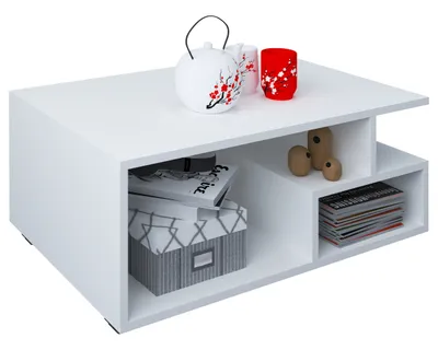 Immagine prodotto di Tavolino in legno | Sofatic con spazio di archiviazione sufficiente | Dimensioni ca. H. 40 x W. 80 x D. 50 cm | Tavolo da soggiorno - Sulas