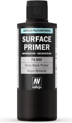 Zdjęcie produktu dla Vallejo 74.660, Podkład gruntujący, Metal, Polichlorek winylu (PVC), Drewno, Gotowa mieszanka, Czarny, Połysk, 200 l
