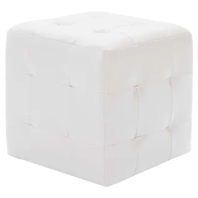 Produktbild von vidaXL Pouf 2 Stk. Weiß 30x30x30 cm Kunstleder