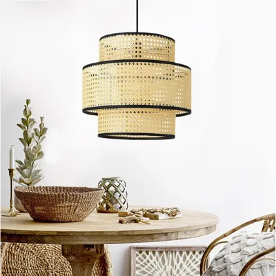 Produktbild von Opviq, AYD-3336, Kronleuchter, Creme, Rattan, 30 x 30 x 80 cm