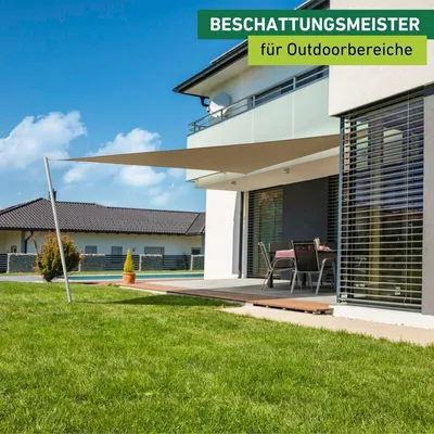 Produktbild von Sonnensegel Dreieck, 4x4x4m, taupe, wasserabweisend