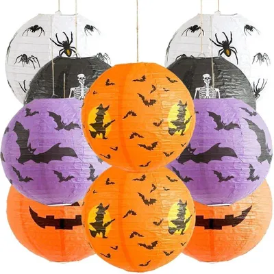 Zdjęcie produktu dla Lampiony papierowe na Halloween - zestaw 10 sztuk