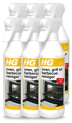 Produktbild von 6 x HG Oven-, Grill- und Barbecuereiniger - Aktiver Kraftschaum - 500 ml - Vorteilspackung - 6 Stücke