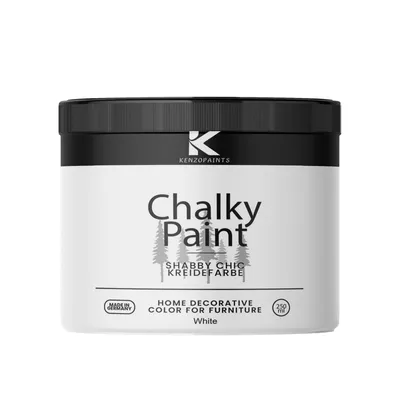 Produktbild von Kenzopaints Chalky Paint Kreidefarbe Möbelfarbe Möbellack 250ml - White
