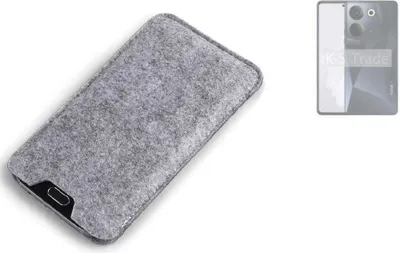 Produktbild von K-S-Trade Filz Handyhülle kompatibel mit Tecno Camon 20 Schutzhülle Filztasche Filz Tasche Case Sleeve Handy Hülle Filzhülle grau