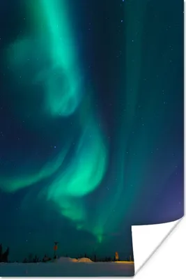 Produktbild von MuchoWow® Poster Nordlichter - Sternenhimmel - Eis 60x90 cm - Wanddekoration