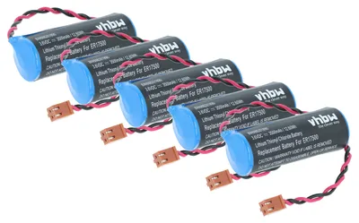 Produktbild von vhbw 5x Batterie Ersatz für Omron CS1W-BAT01 für Steuereinheit (3500 mAh, 3,6 V, Li-SOCl2)