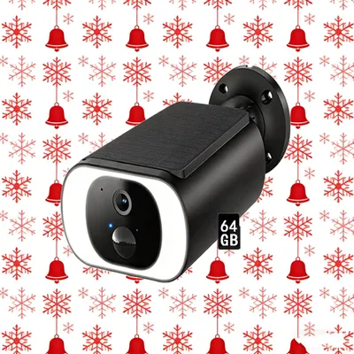 Obrázek produktu pro 2K bezpečnostní kamera venkovní bateriová solární, bezdrátová se solárním panelem, 3MP barevné noční vidění 64GB