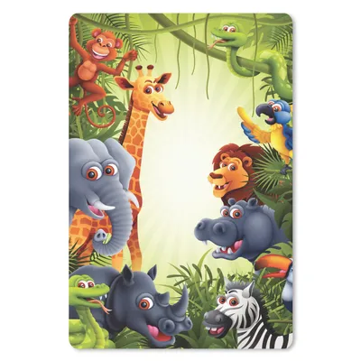 Produktbild von MuchoWow® Mauspad Mousepad Dschungel - Jungen - Mädchen - Baby - Elefant - Löwe - Giraffe 18x27 cm - Mousepads - Maus Mat - Pad - Mausunterlage