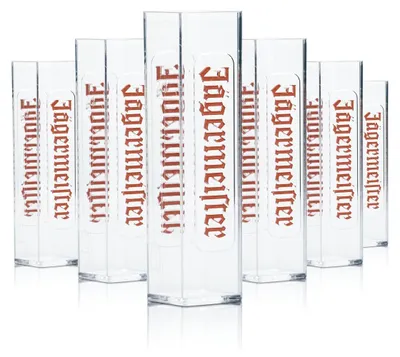 Produktbild von 6x Jägermeister Shot Glas Tooter 2cl Acryl Kunststof Kurze Stamper Gläser Gastro
