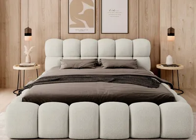 Produktbild von Polsterbett BOSTON 180x200 mit Lattenrost und Bettkasten. Farbe: Beige.