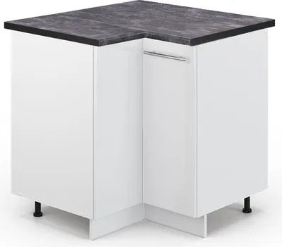 Produktbild von Eckunterschrank Vicco Fame-Line Weiß Hochglanz 80.5 cm , AP Anthrazit, Model 46650