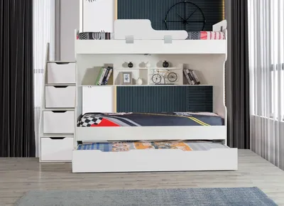 Produktbild von Etagenbett HOYKA in Weiss Hochbett Kinderbett Bett