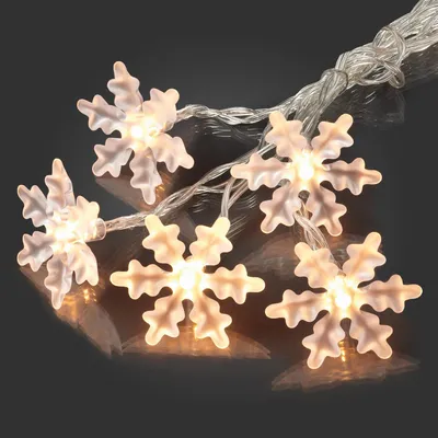 Produktbild von 10-tlg. LED-Schneeflockenkette