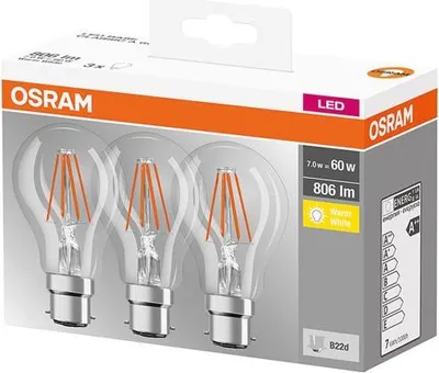 Image de Led Standard 7w B22 X 3 Blanc Chaud - Boîte - Osram