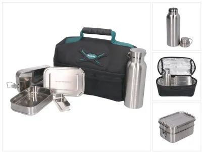 Produktbild von Toolbrothers Lunchpaket mit Makita Isoliertasche + Toolbrothers Fan Edelstahl Brotdose 1340 ml + Edelstahl Trinkflasche 500 ml