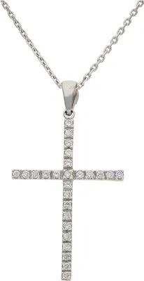 Produktbild von Juwelmalux Kreuz Anhänger 585/000 (14 Karat) Weißgold mit synth. Zirkonia JL30-02-3500