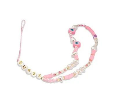 Produktbild von Guess Gustshpp Phone Strap Anhänger Rosa/Rosa Perlen Muschel