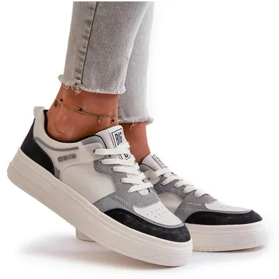 Produktbild von Damen Niedrige Sneaker Aus Eko Leder Big Star OO274028 Weiß-Grau 36