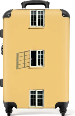 Produktbild von NoBoringSuitcases.com® Großer Koffer - Architektur - Fenster - Offen - Gelb - Kombinationsschloss TSA - Hartschalen Trolley 4 Rollen - 72 liter - Reisekoffer - 66 cmKoffer Mittelgroß 67x43x25 cm, 72L,