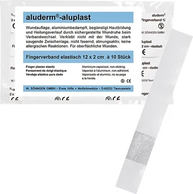 Obrázok produktu pre SÖHNGEN 1009163 aluderm®-aluplast obväz na prst - elastický, 12 x 2 cm, 10 ks